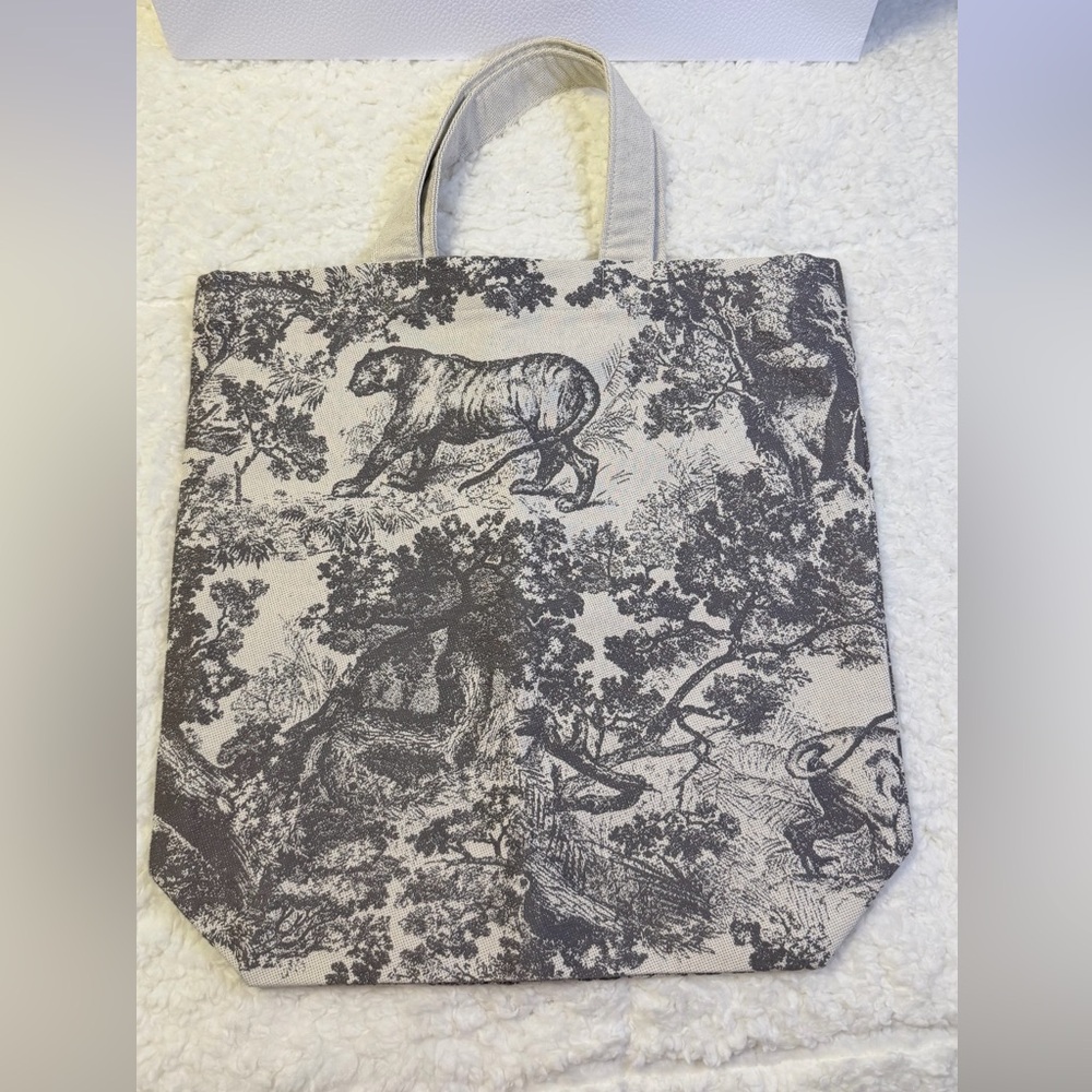 Dior Gray and White Canvas Tote - Picture 2 of 7